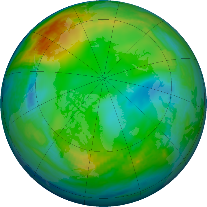 Arctic ozone map for 08 December 1986
